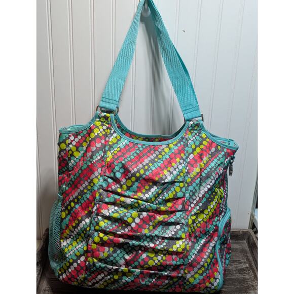 Thirty One Bright Multicolor Multi Purpose Tote Beach Baby Gym Bag - Picture 1 of 7